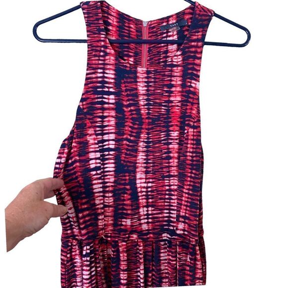 Tart Tie Dye Red White Blue Mini Dress Size Medium - Picture 2 of 6